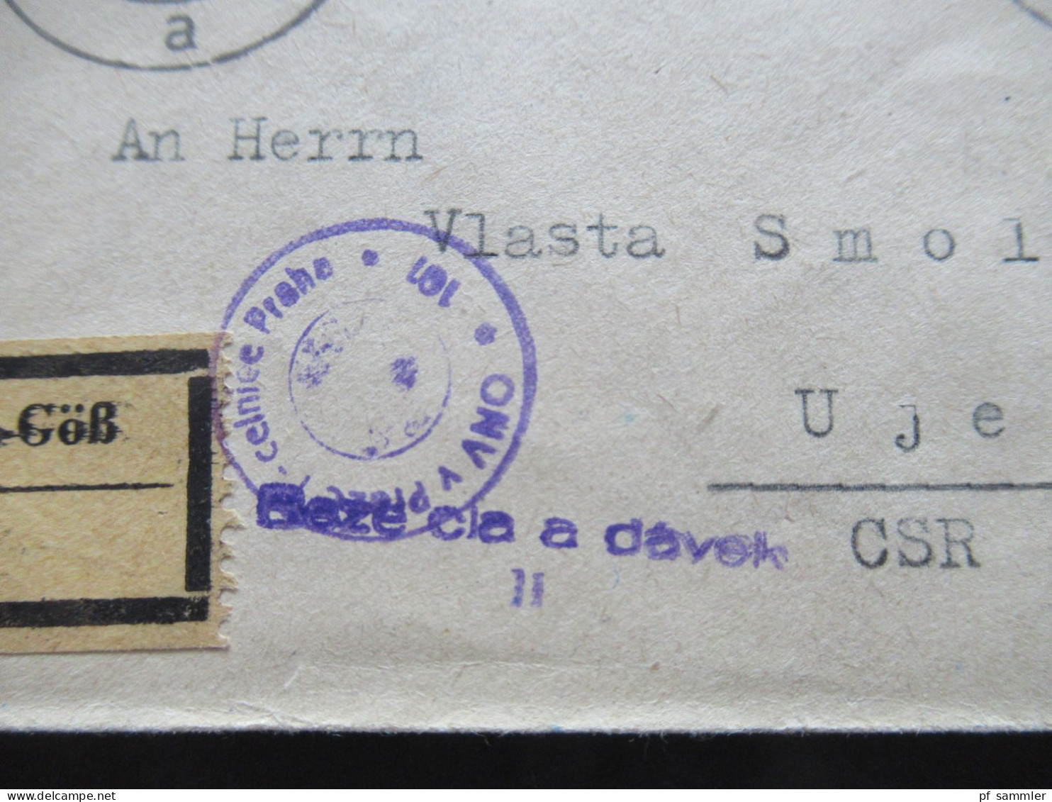 Österreich 1952 Nr.970 (2) U. 971 (2) MiF Leoben Göß In Die CSR Mit Fiskalmarke / Douane Timbre Poste Praha / Zensur ?! - Brieven En Documenten