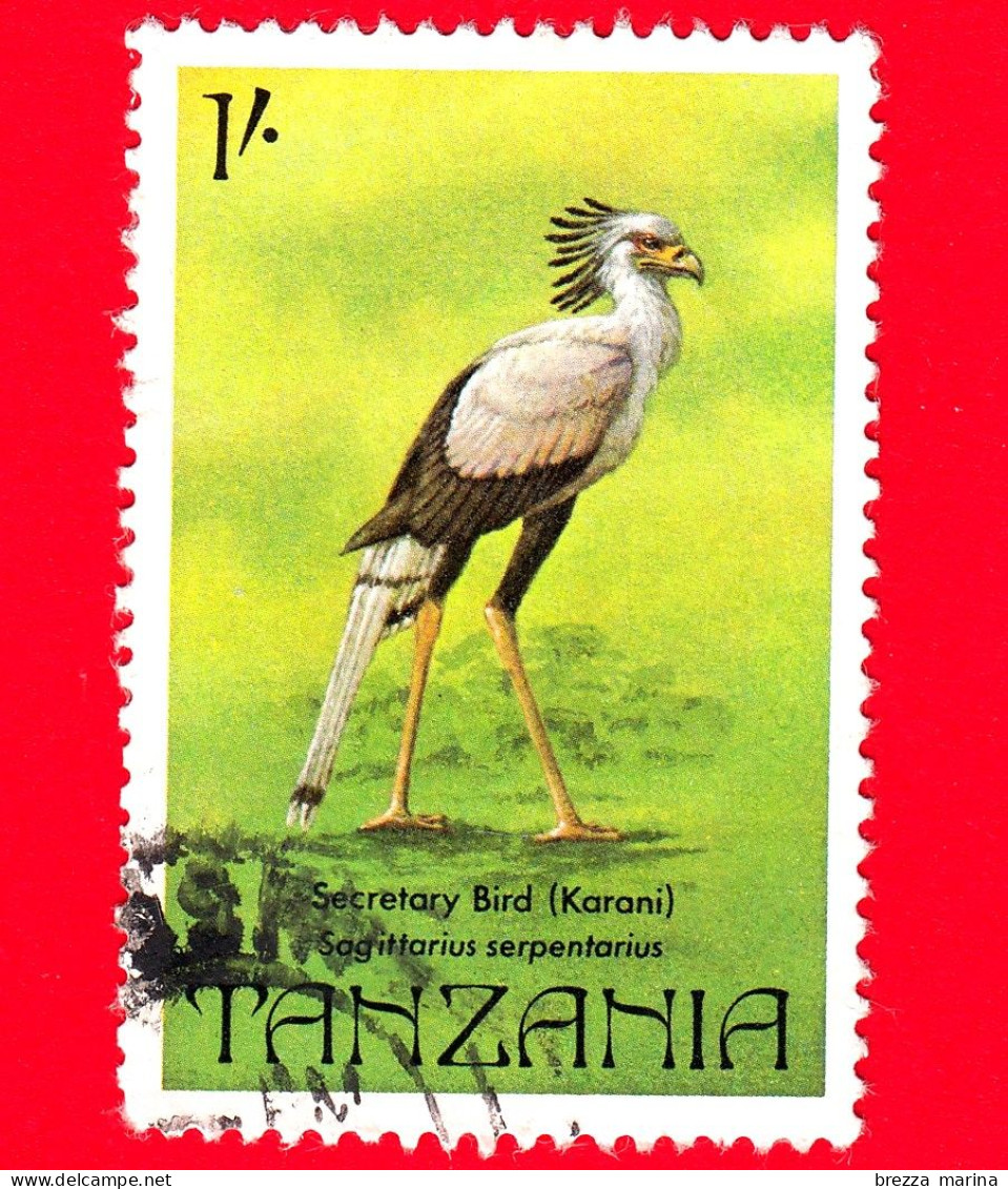 TANZANIA - Usato - 1982 - Uccelli - Segretaria (Sagittarius Serpentarius) - 1 - Tanzania (1964-...)