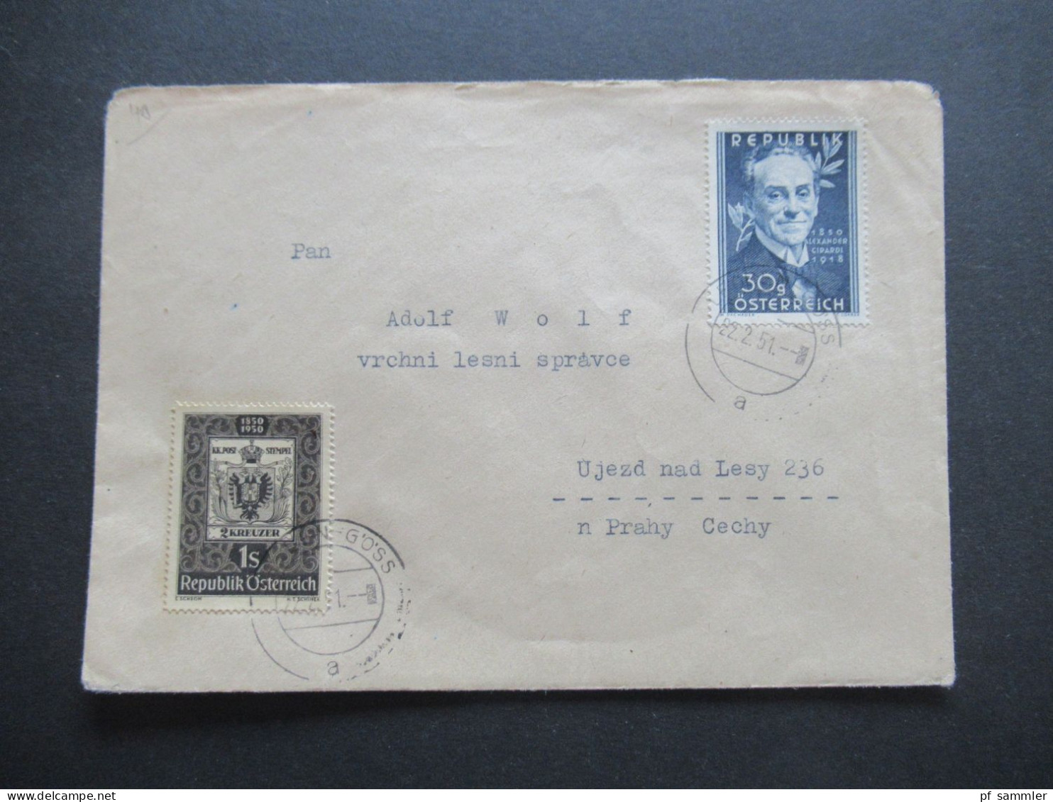 Österreich 1950 / 1951 Michel Nr.958 Und Nr.950 MiF Leoben Göss In Die CSR Gesendet - Storia Postale