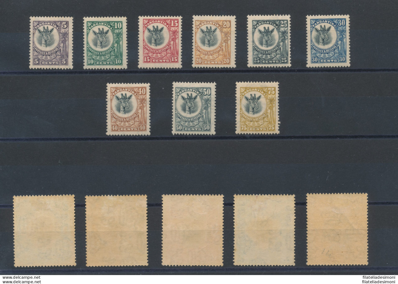 1922-24 Tanganyika - SG 74/88a - Giorgio V - Giraffe - 14 Valori - MLH* (no N° - Andere & Zonder Classificatie