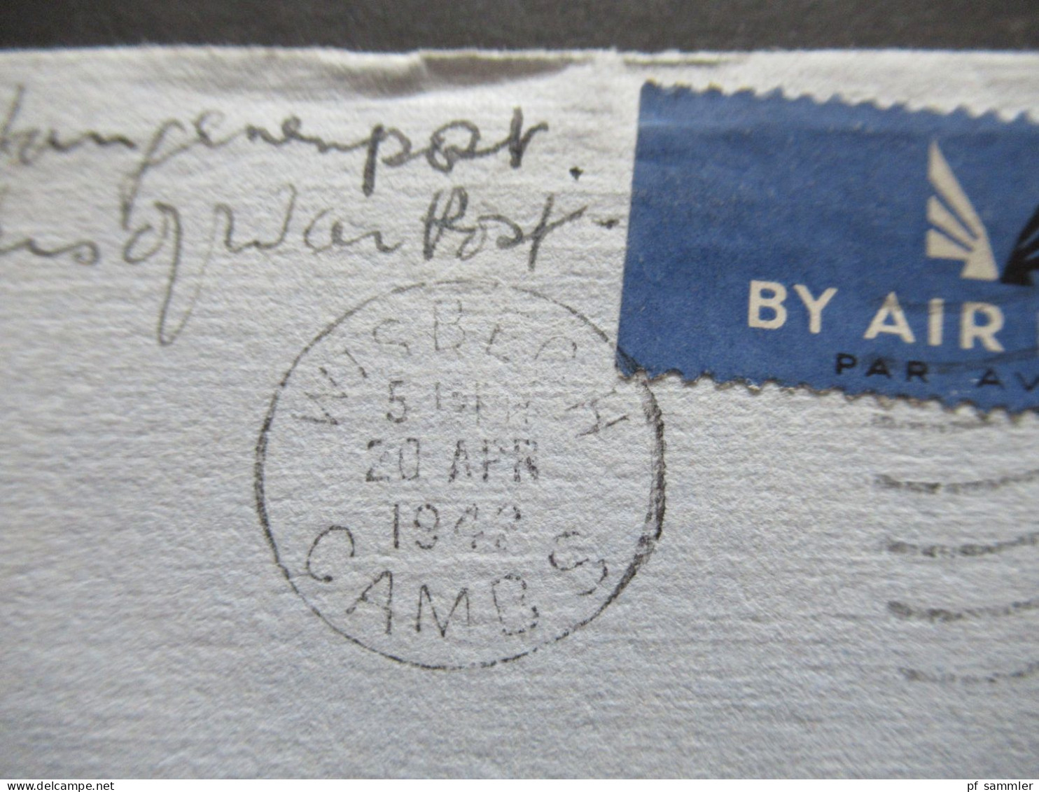 GB 1942 POW Kriegsgefangenenpost Mit Zensurstreifen Opened By Examiner 4437 Wisbech Cambs - Hemer Lazarett - Covers & Documents