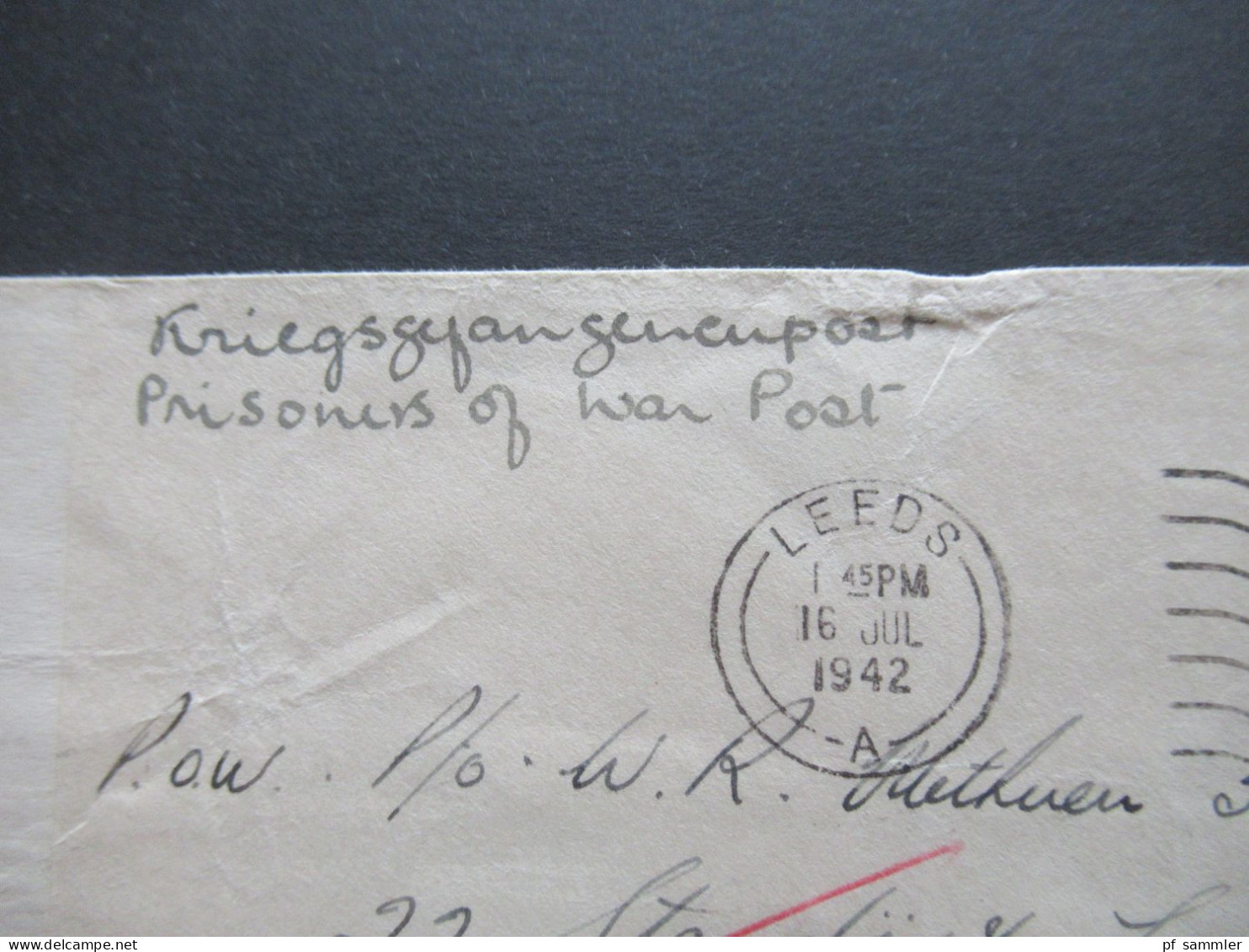 GB 1942 POW Kriegsgefangenenpost Mit Zensurstreifen Opened By Examiner 618 Leeds - Hemer Lazarett - Covers & Documents