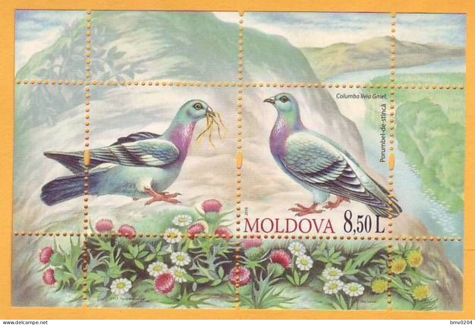 2010  Moldova Moldavie Moldau Fauna Birds  Block 50 Mi  Pigeons Mint - Duiven En Duifachtigen