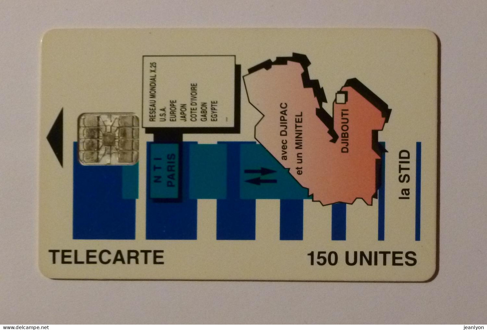 DJIBOUTI / AFRIQUE - Carte Pays / STID - Réseau X25 - Avec DJIPAC Et MINITEL - NTI PARIS - Télécarte OPT 150 Unités - Dschibuti