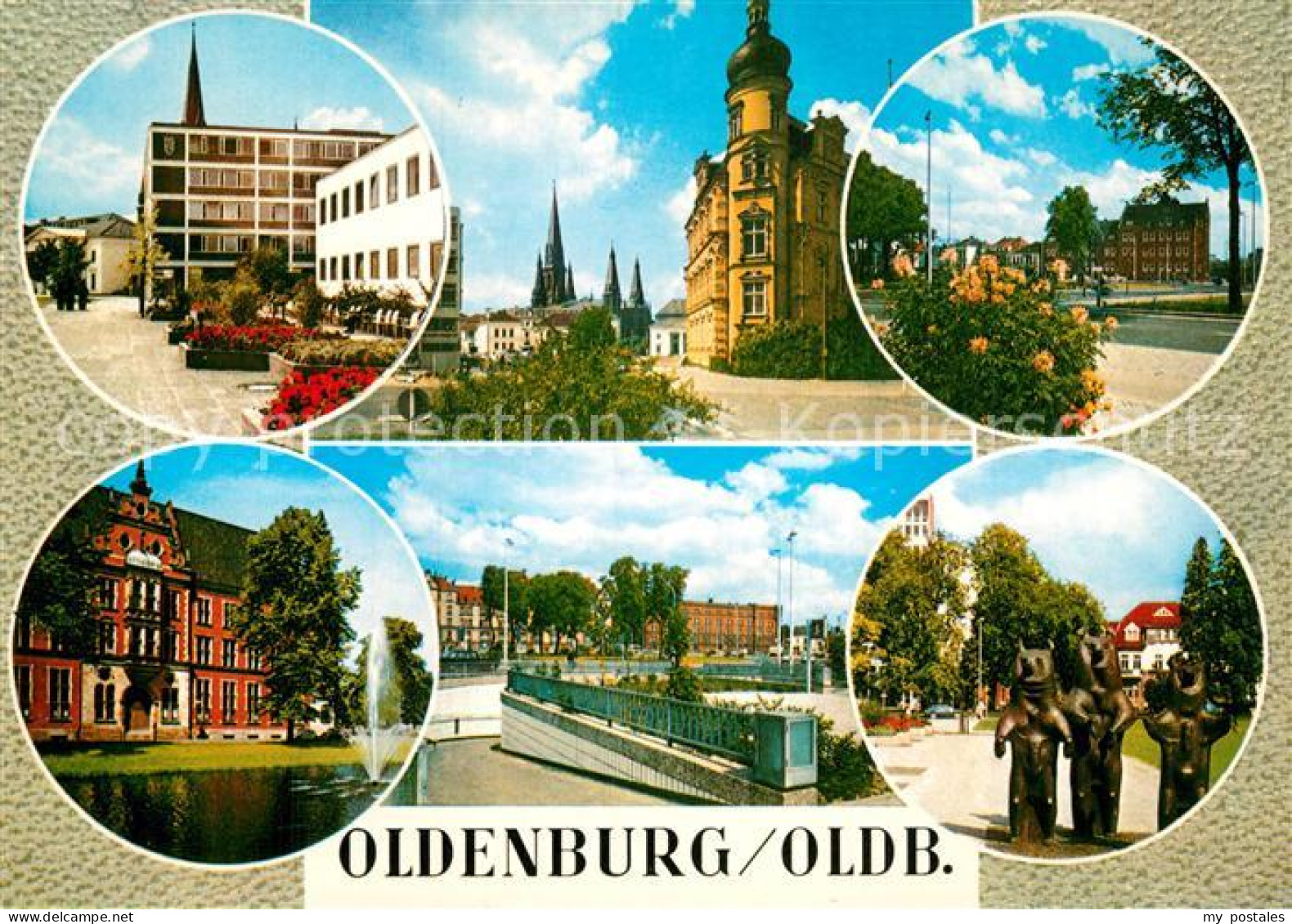 72942144 Oldenburg Niedersachsen Teilansichten Gebaeude Baerenskulptur Oldenburg - Oldenburg