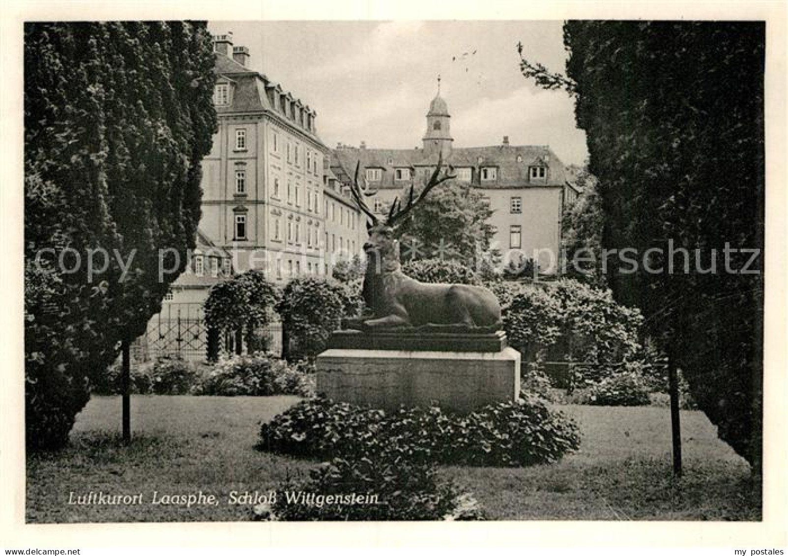 72940688 Laasphe Schloss Wittgenstein Hirschskulptur Bad Laasphe - Bad Laasphe