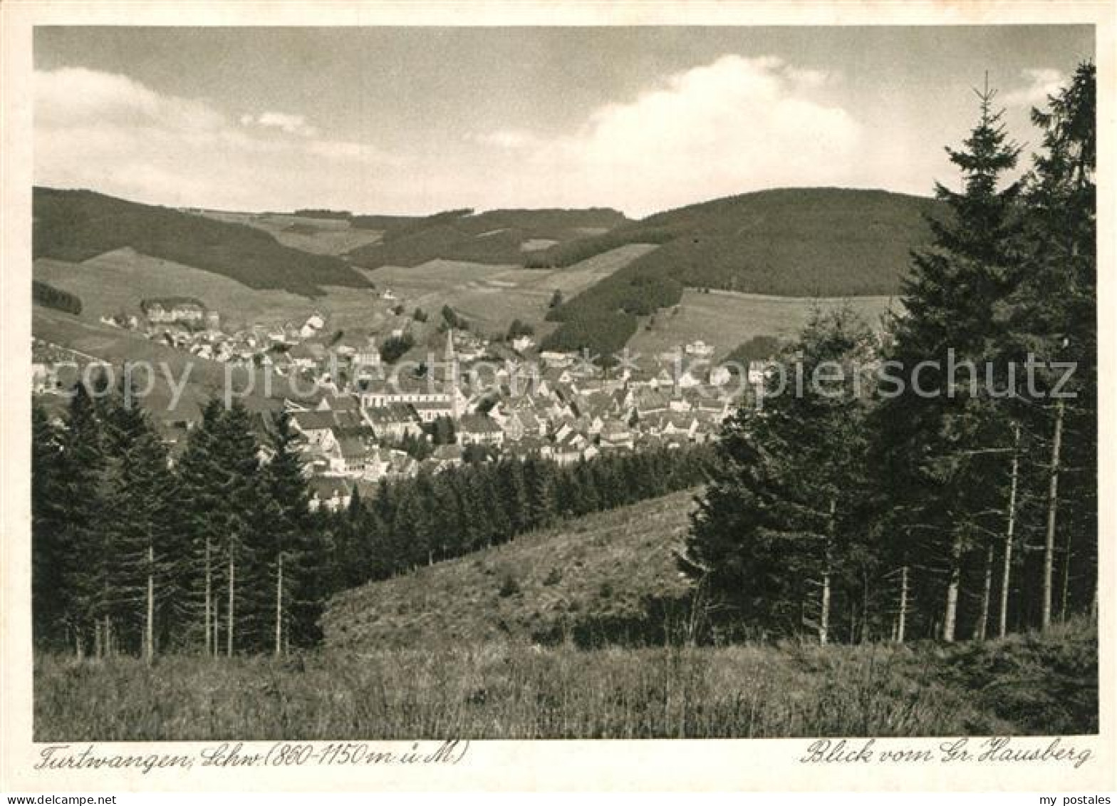 72940629 Furtwangen Panorama Blick Vom Grossen Hausberg Kupfertiefdruck Furtwang - Furtwangen