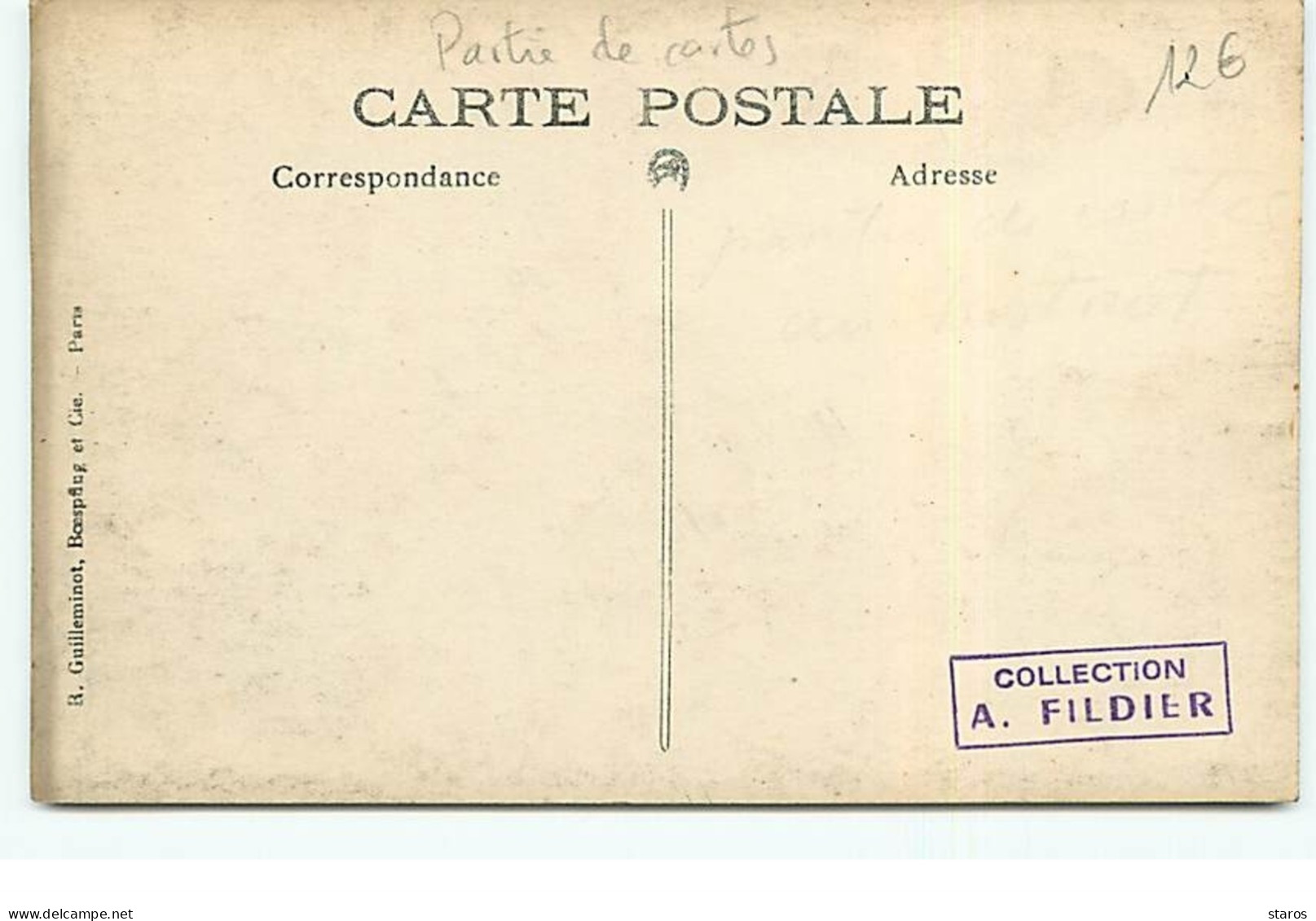 Carte-Photo - Partie De Cartes Entre Hommes - Cartes à Jouer