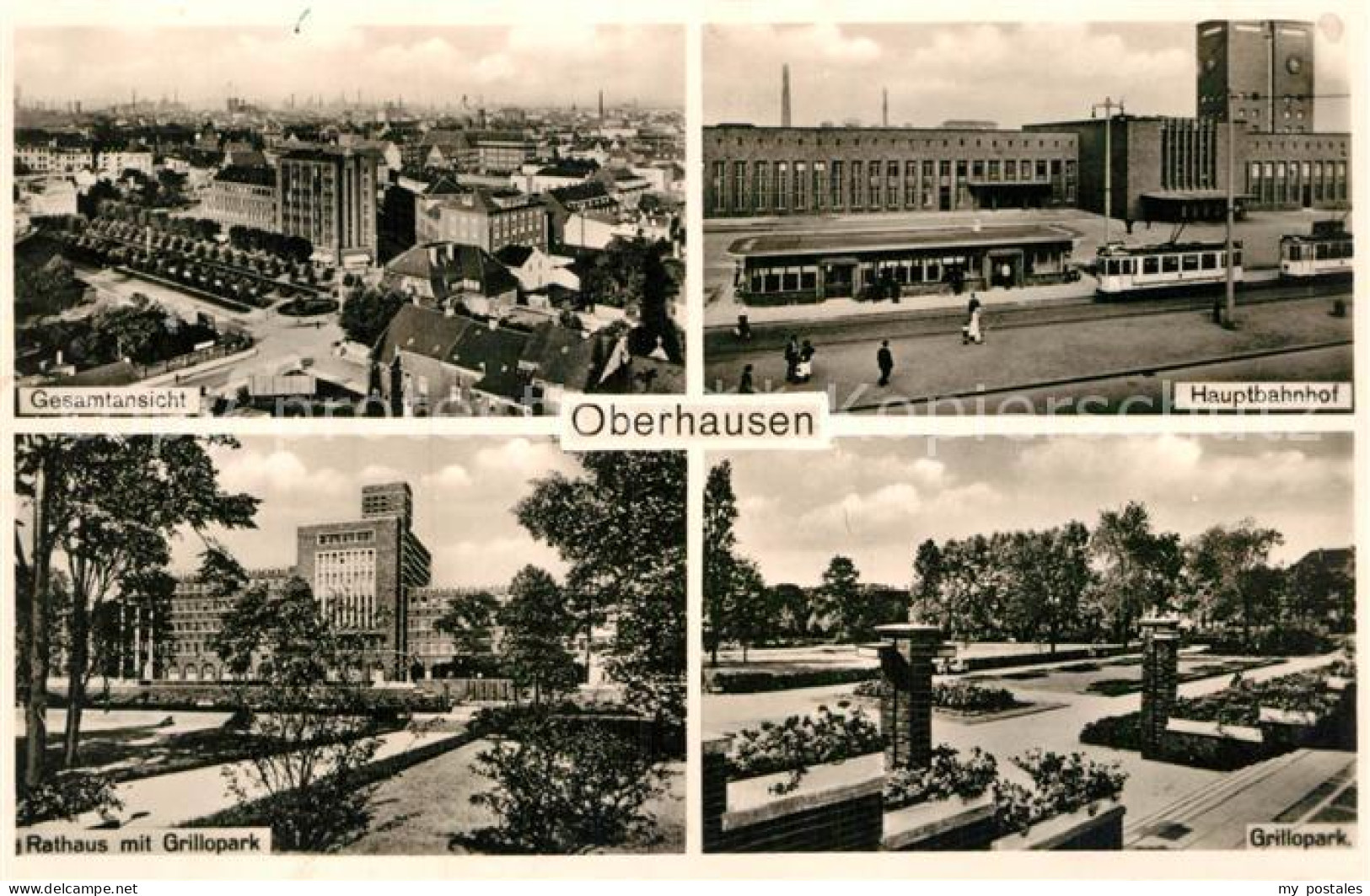 72940613 Oberhausen Gesamtansicht Hauptbahnhof Grillopark Rathaus Oberhausen - Oberhausen