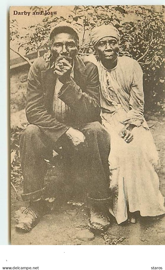 JAMAÏQUE - Darby And Joau - Couple Assis, L'homme Fumant La Pipe - Jamaïque