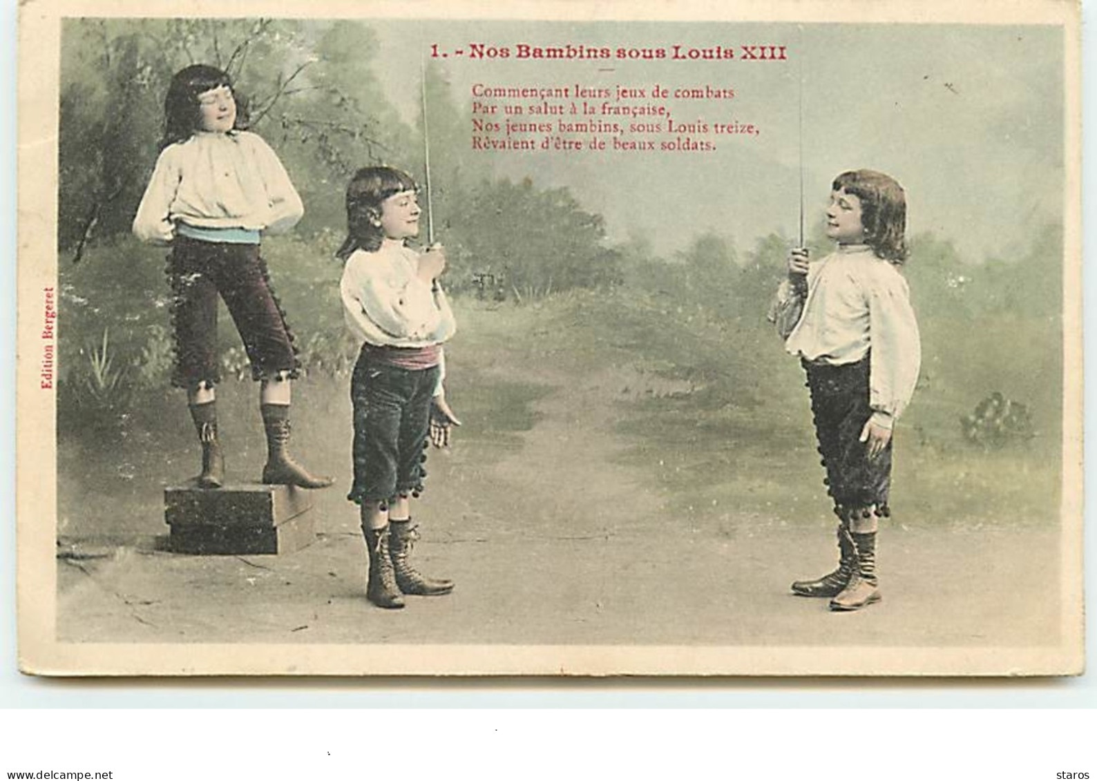 Nos Bambins Sous Louis XIII - Commençant Leurs Jeux De Combats ....Bergeret - Fencing