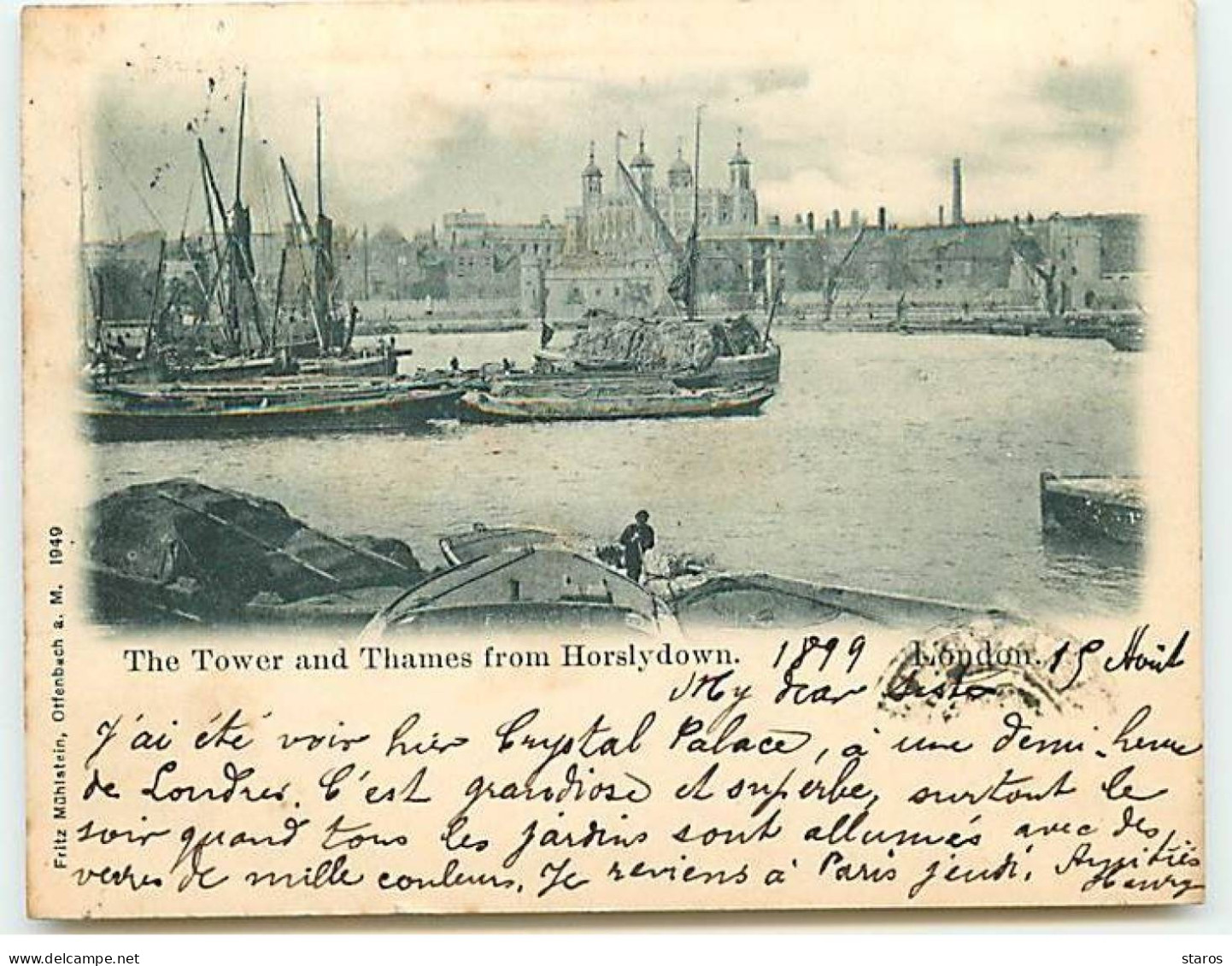 Royaume-Uni - Angleterre - LONDON - The Tower And Thames From Horslysdown 1899 - River Thames