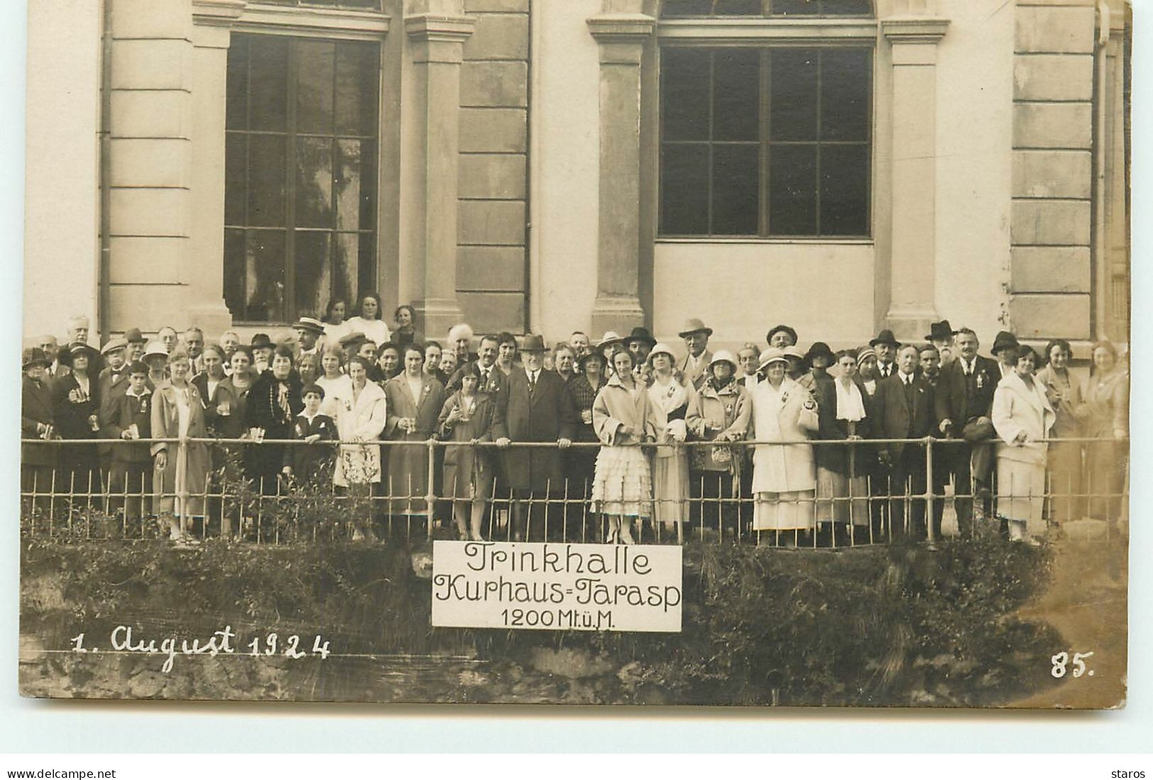 RPPC - Trinkhalle Kurhaus TARASP - August 1924 - Tarasp