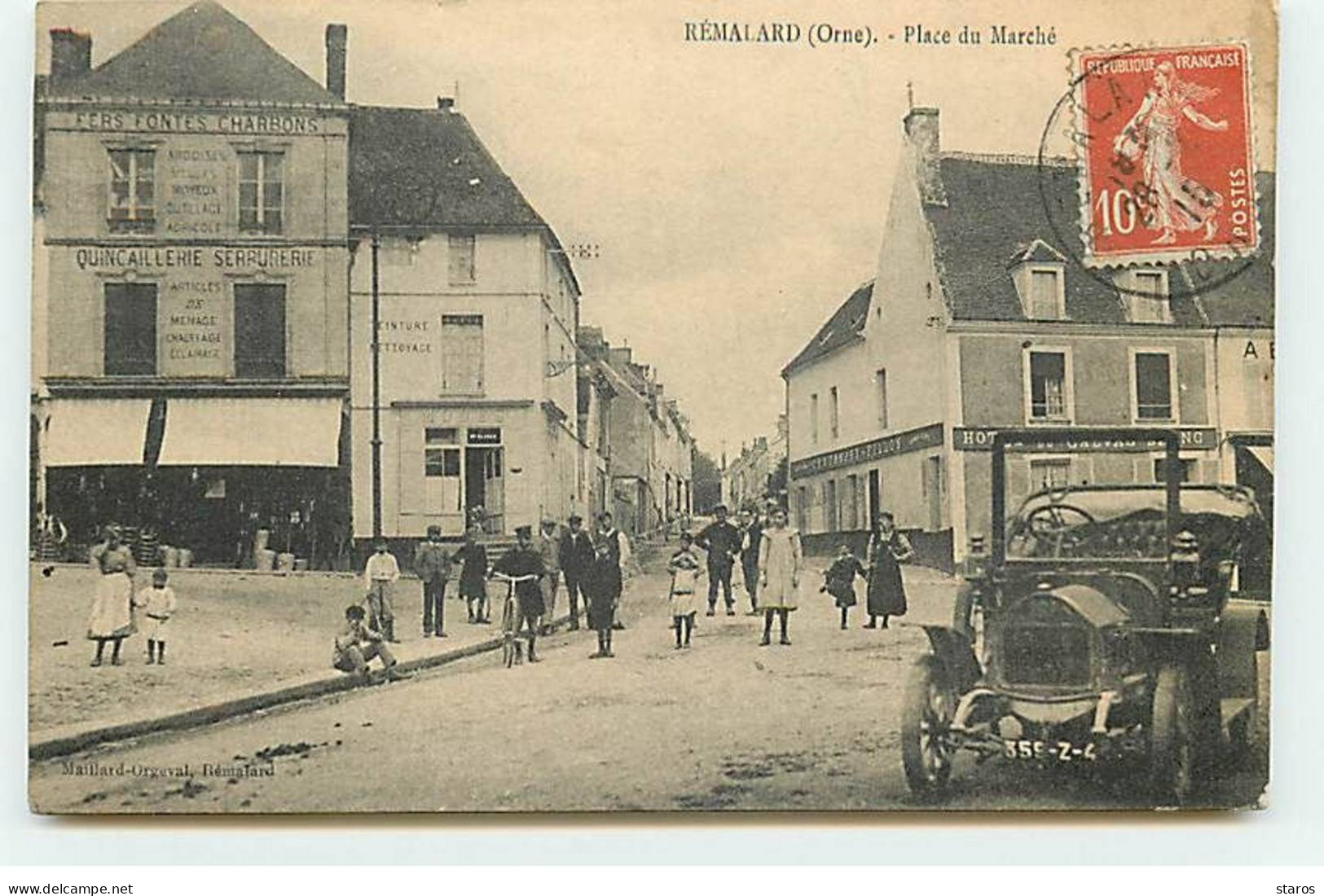REMALARD - Place Du Marché - Quincaillerie, Hôtel, Teinture ... Chouanard Fillon - Remalard