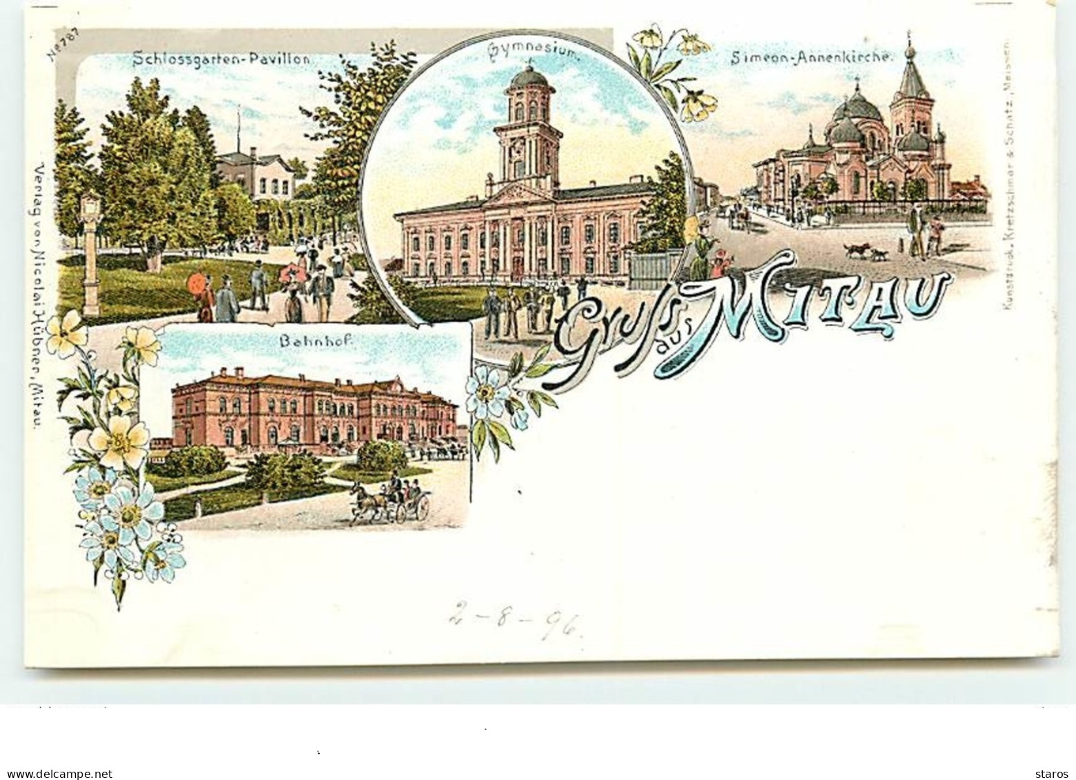 LETTONIE - JELGAVA - Gruss Aus MITAU - Multi-vues - 1896 - Lettonie