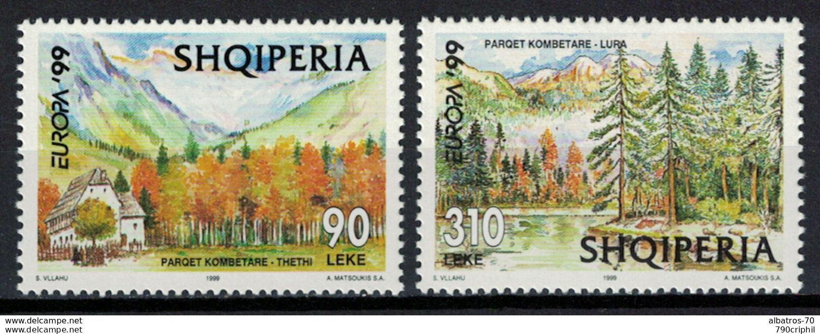 CEPT / Europa 1999 Albanie N° 2445 - 2447 ** Réserves Et Parcs Naturels - 1999