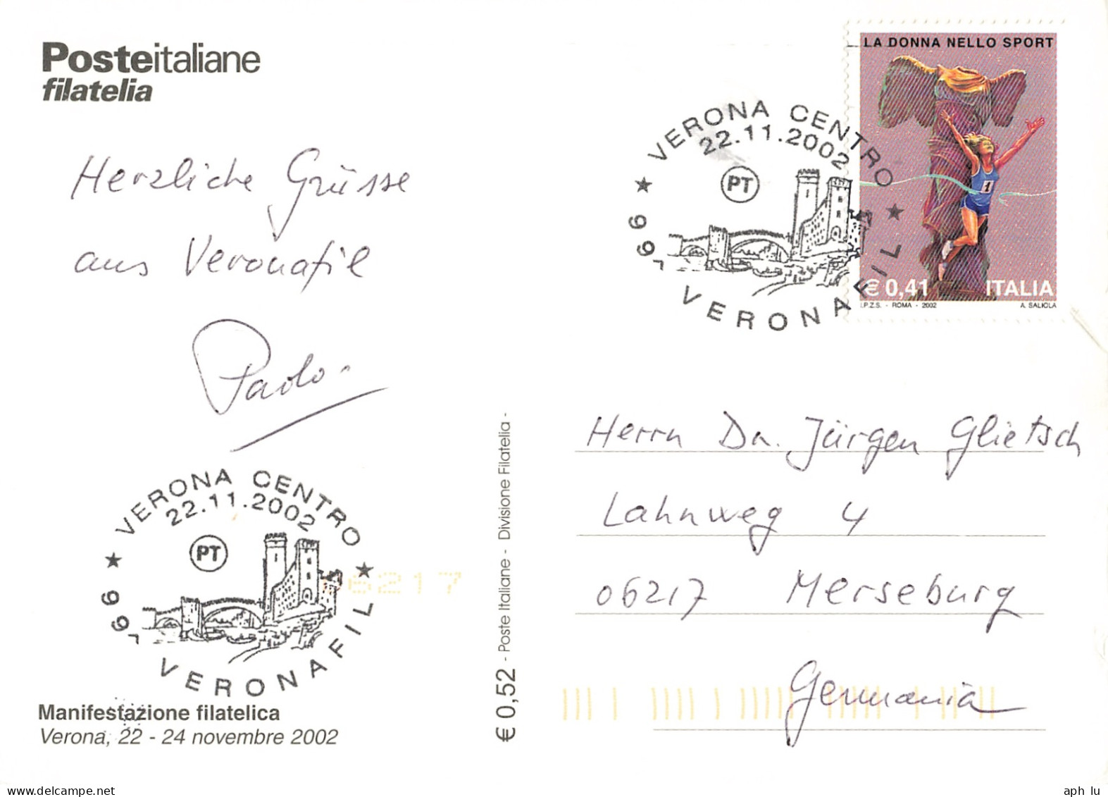 Beleg (AD2777) - 2001-10: Storia Postale