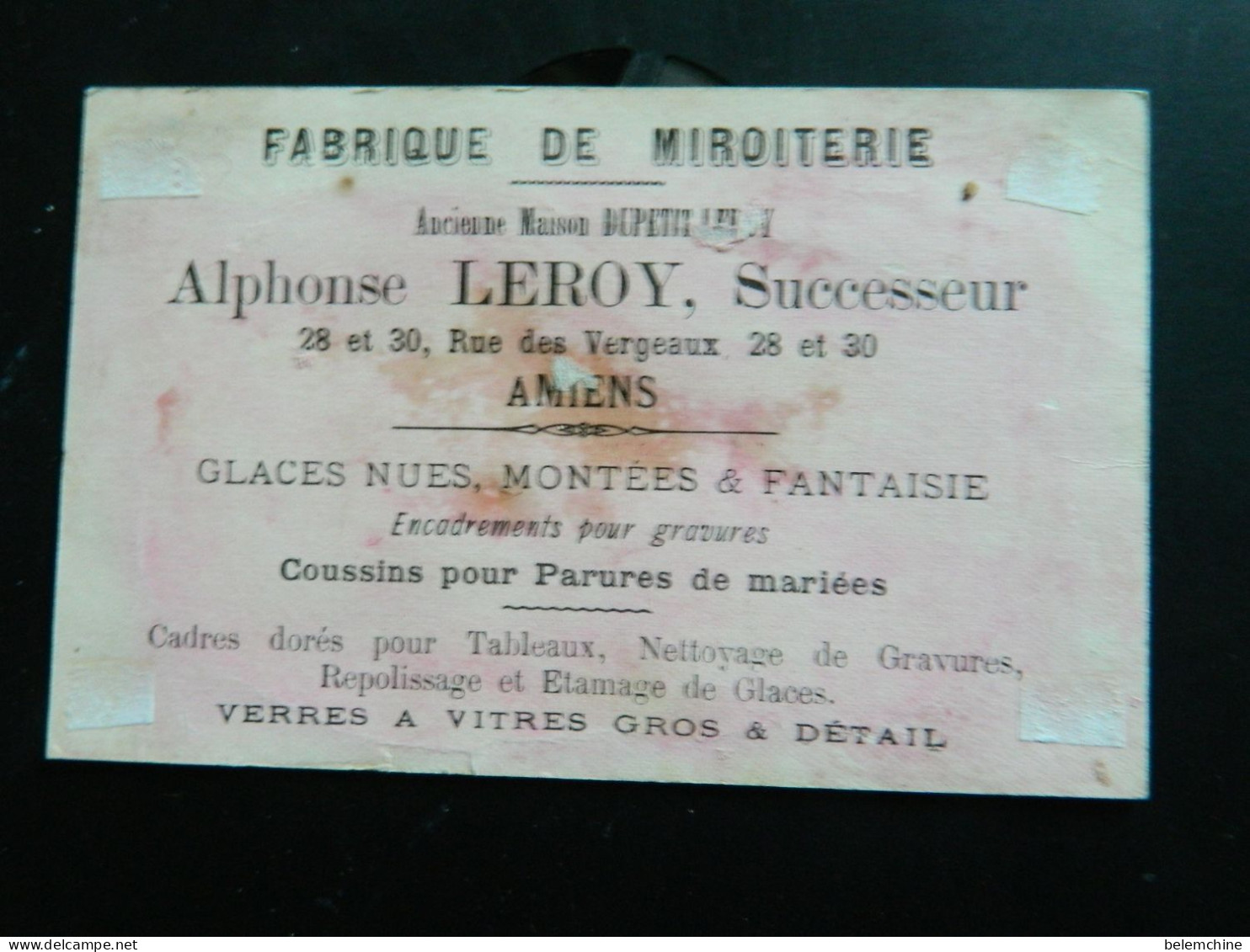 CHROMO EXPOSITION UNIVERSELLE PARIS  MIROITERIE LEROY A AMIENS   ( 12,5  X   8  Cms)  VILLAGE CANAQUE - Artis Historia