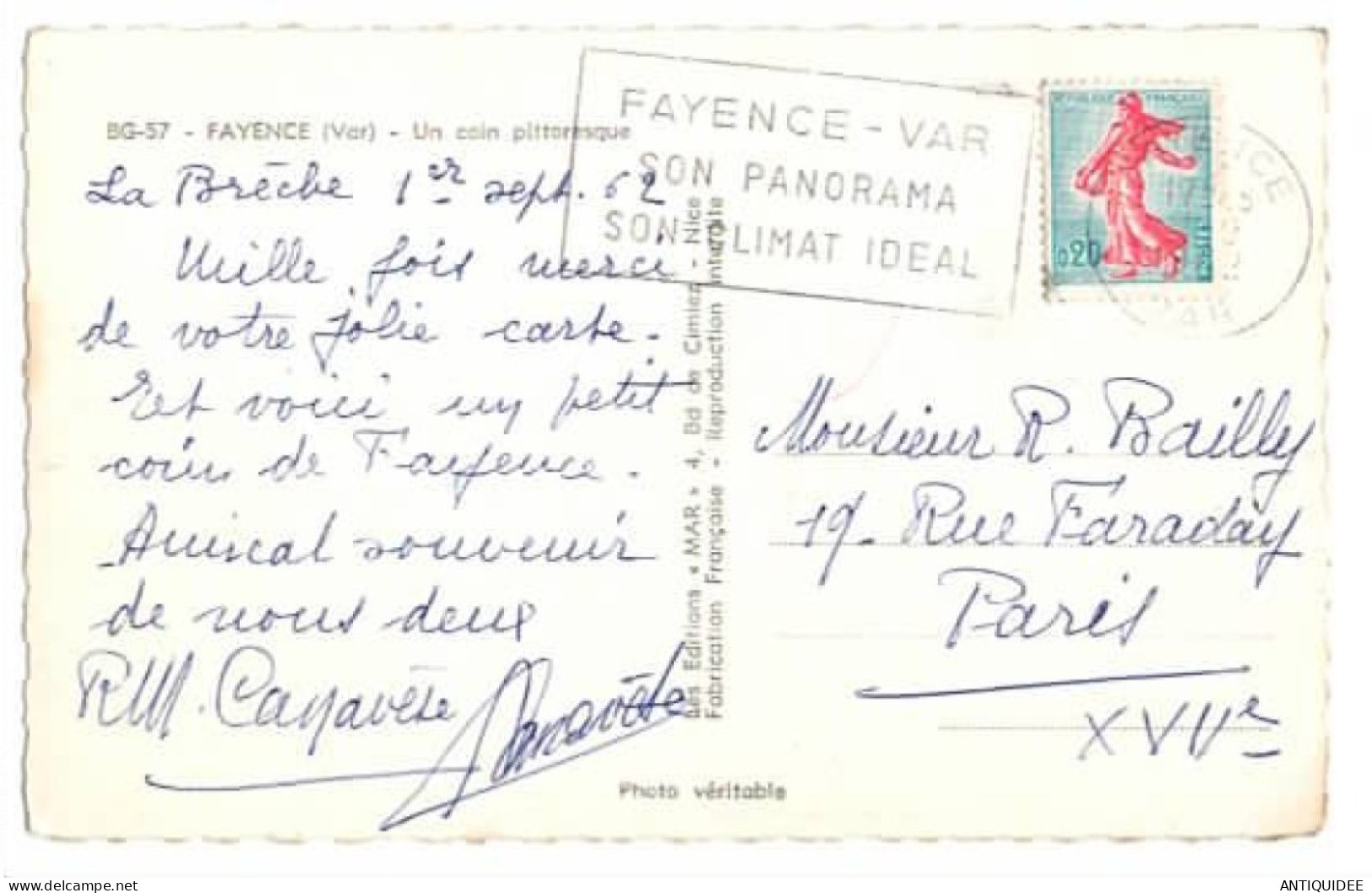 FAYENCE (Var) - Un Coin Pittoresque  - (1 SEPTEMBRE 1962) - CPSM - - Fayence