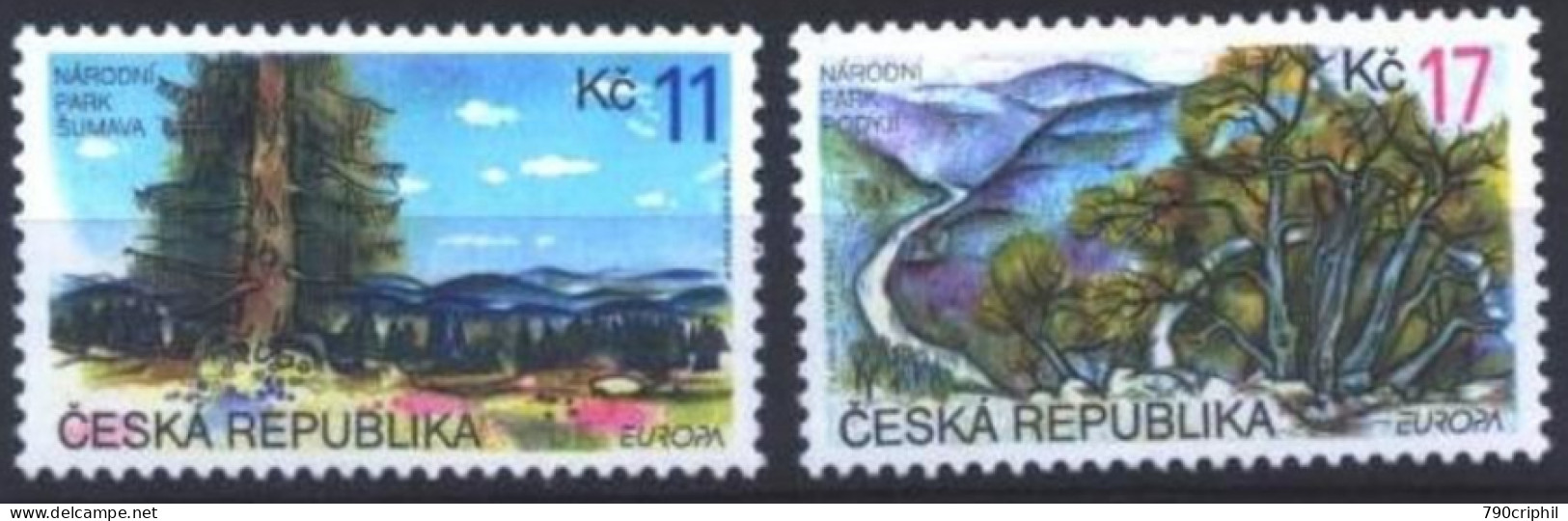 Ceska Republika 1999 Michel 215 - 216 Neuf ** Cote (2017) 2.80 Euro Europa CEPT Parcs Naturels - 1999