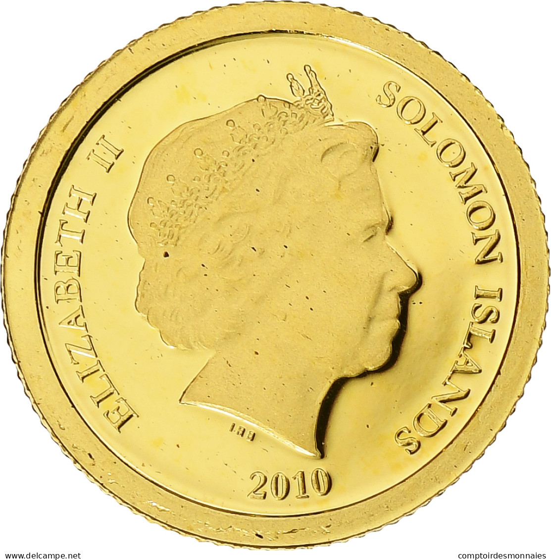 Îles Salomon, Elizabeth II, 5 Dollars, Emmanuel Kant, 2010, BE, Or, FDC - Salomon