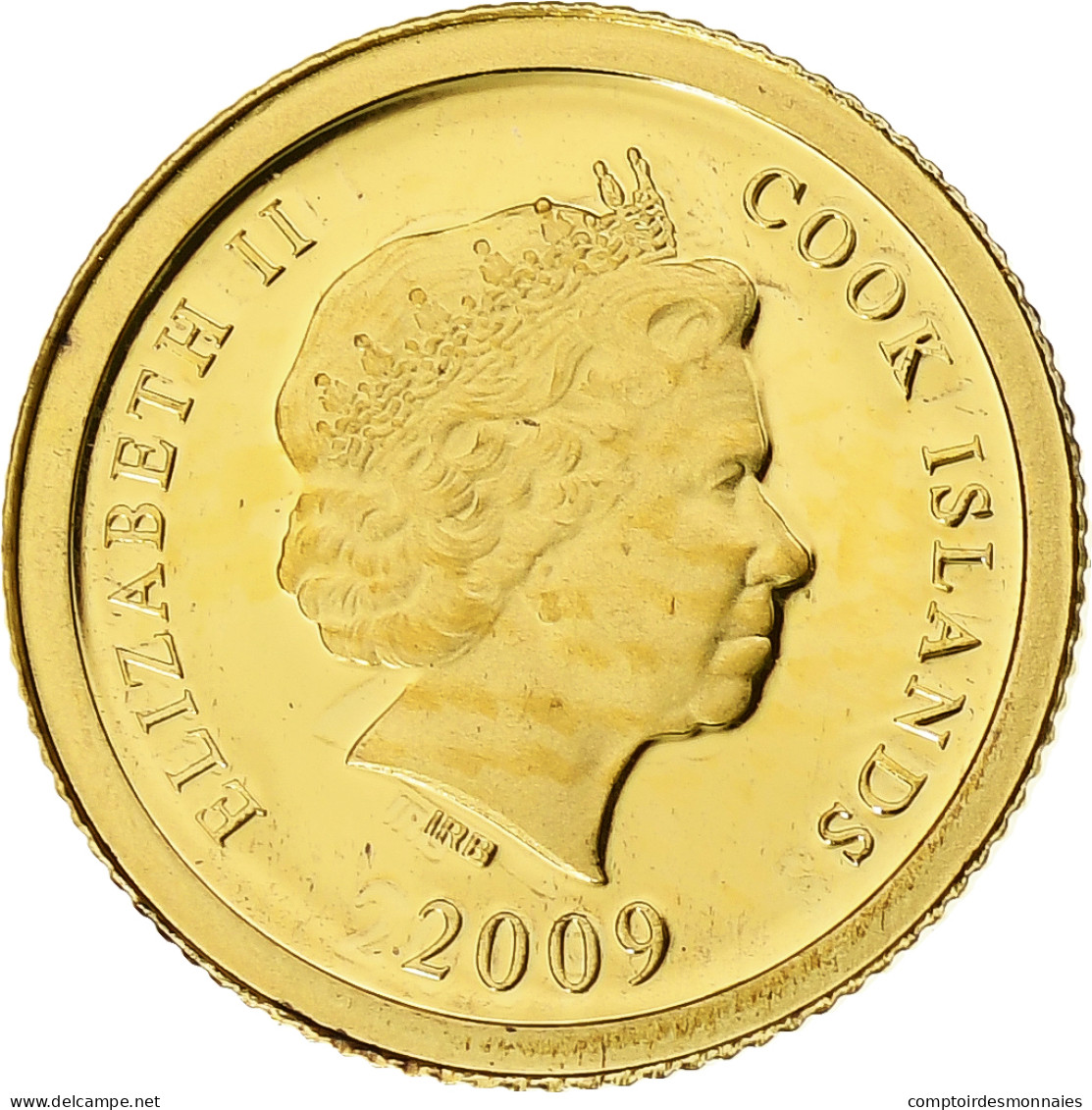 Îles Cook, Elizabeth II, 5 Dollars, Orpheus, 2009, BE, Or, FDC - Cookeilanden