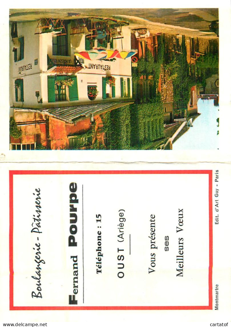 Calendrier Publicitaire Fernand POURPE Boulanger à OUST Ariège . 1970 - Petit Format : 1961-70