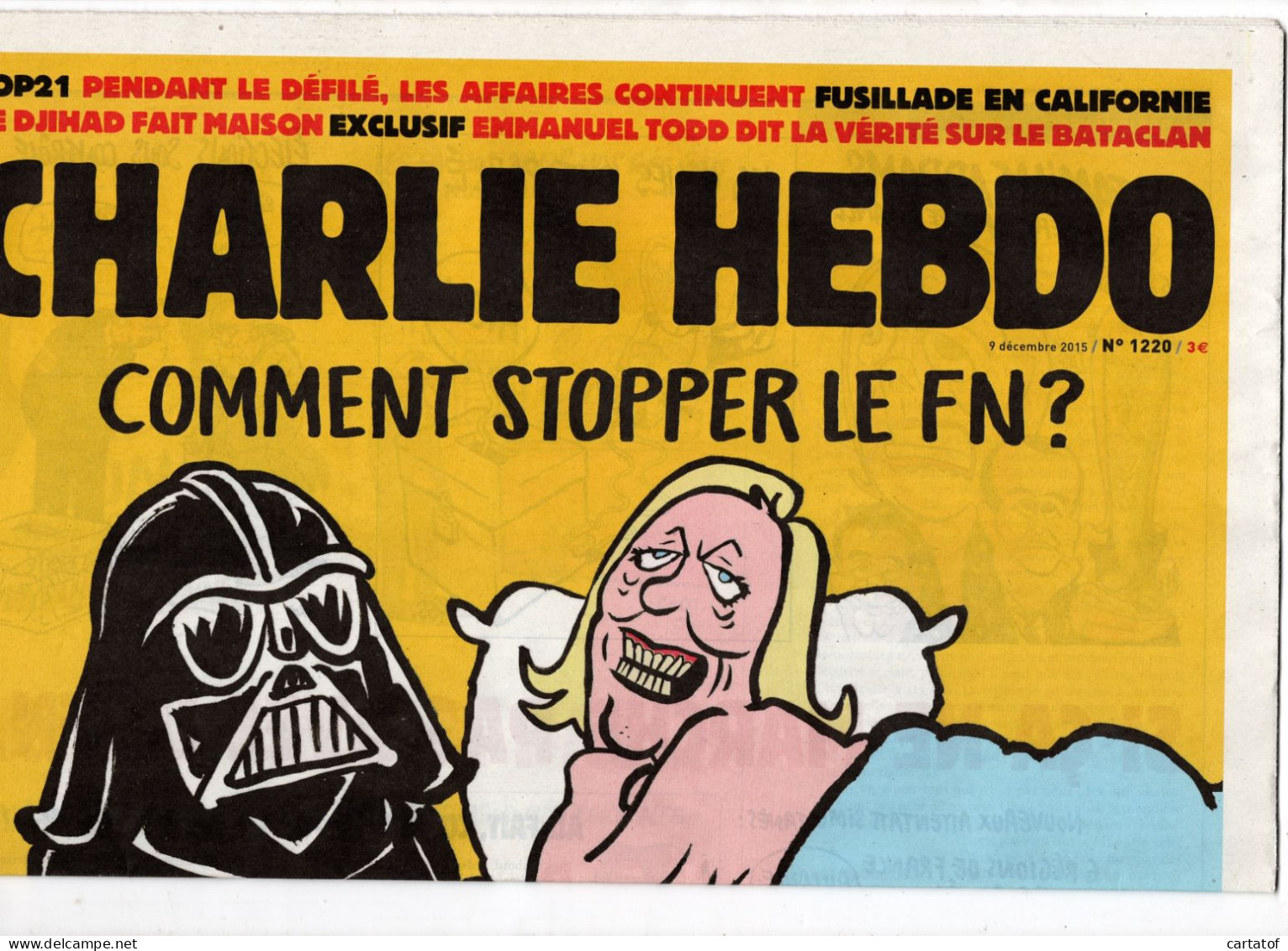 CHARLIE HEBDO N° 1220 . Décembre 2015 - Humor