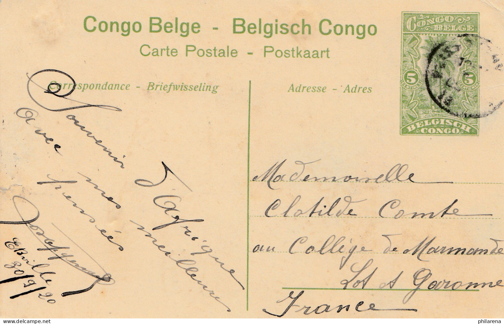 Belgisch-Kongo: 1920: Ansichtskarte-Ganzsache: Inspection De La Force Public - Autres & Non Classés