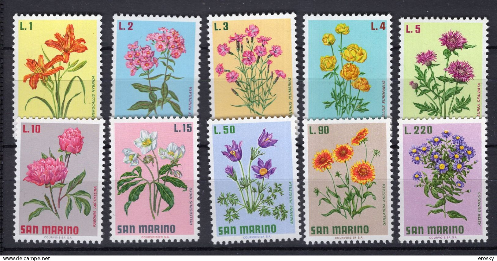 Y7334 - SAN MARINO Ss N°836/45 - SAINT-MARIN Yv N°791/800 ** FLEURS - Unused Stamps