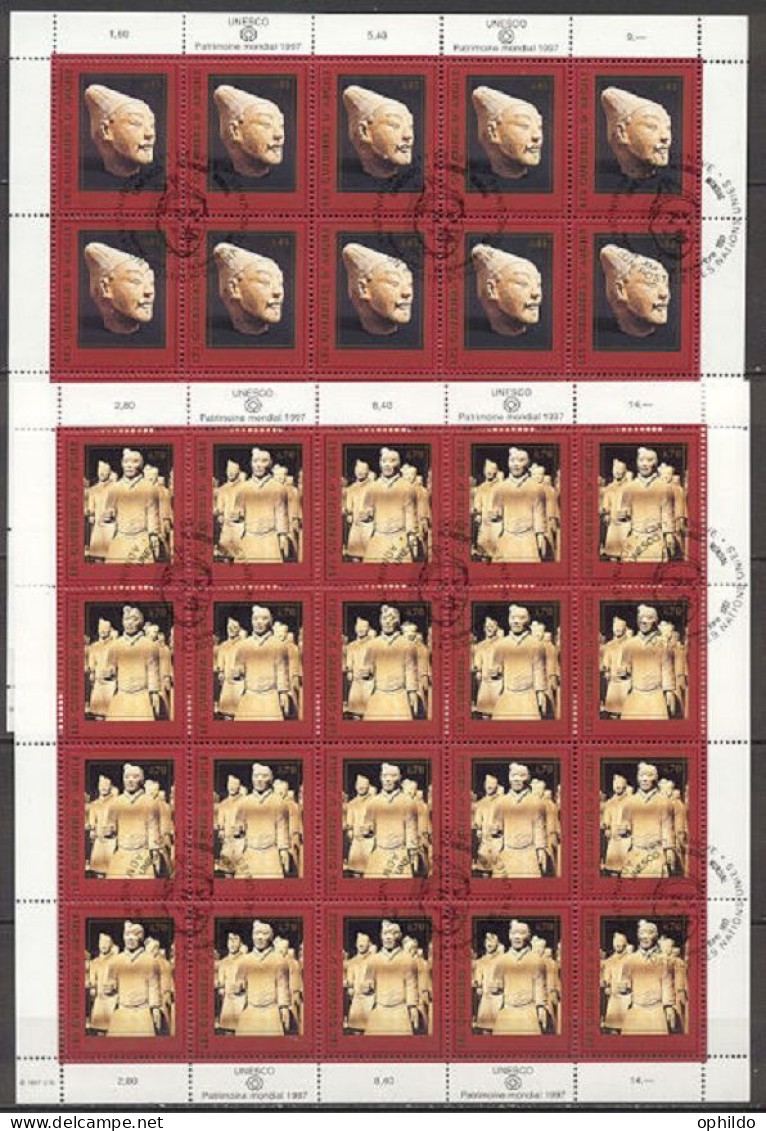 Nations Unies  Genève   340/341  En Feuille De 20   Ob   TB   - Used Stamps