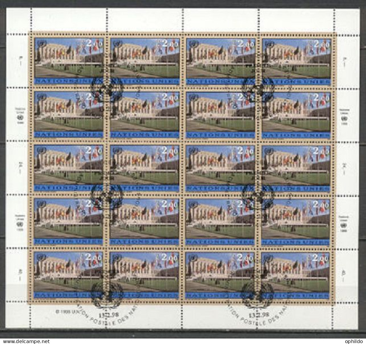 Nations Unies  Genève   348  En Feuille De 20   Ob   TB    - Used Stamps