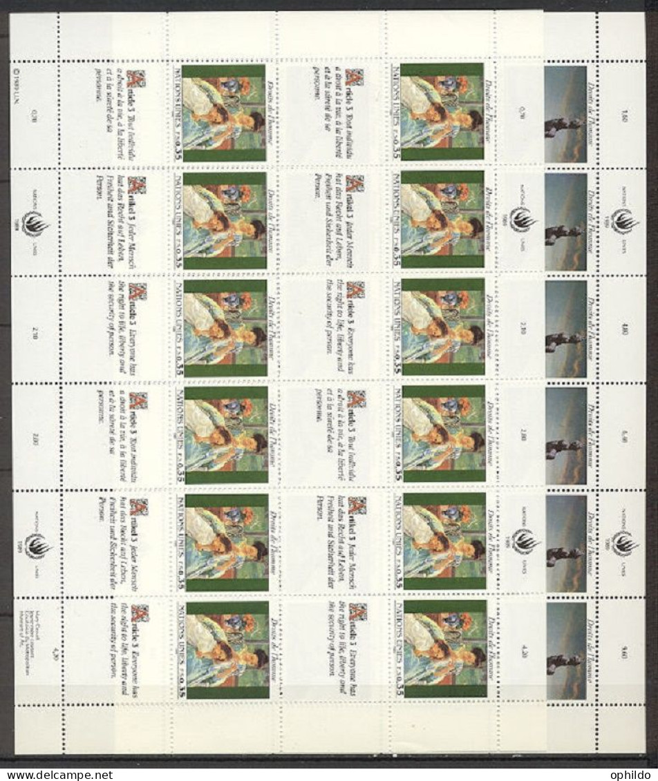 Nations Unies  Genève   180/185  En Feuillet * * Avec Défaut Sur Bord De Feuille    - Unused Stamps