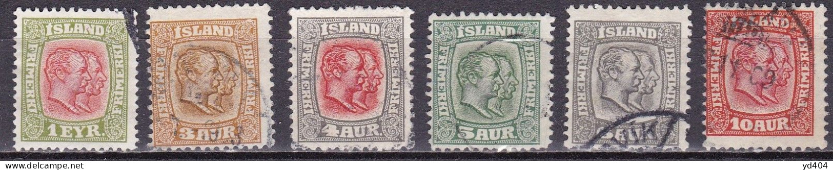 IS008A – ISLANDE – ICELAND – 1907/08 – KINGS CHRISTIAN IX & FREDERIK VII - SG # 81/6 USED 11,50 € - Usados