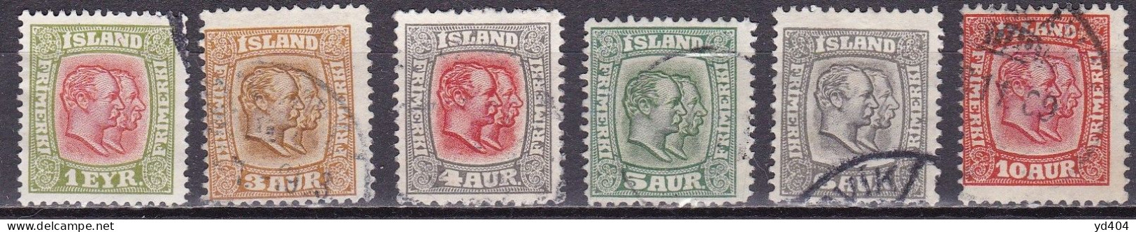 IS008A – ISLANDE – ICELAND – 1907/08 – KINGS CHRISTIAN IX & FREDERIK VII - SG # 81/6 USED 11,50 € - Gebraucht