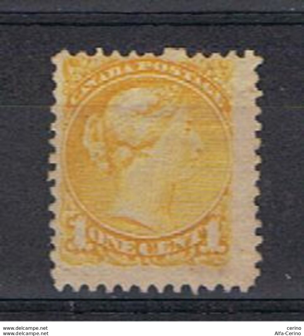 CANADA:  1870/93  VICTORIA  -  1 C. UNUSED  STAMP  -  YV/TELL. 28 - Unused Stamps