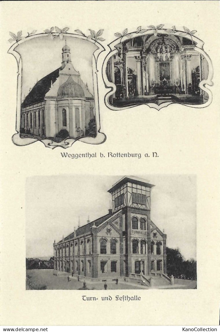 Weggenthal Bei Rottenburg Am Neckar, Turn- Und Festhalle, Rückseite Unbedruckt Leer - Rottenburg