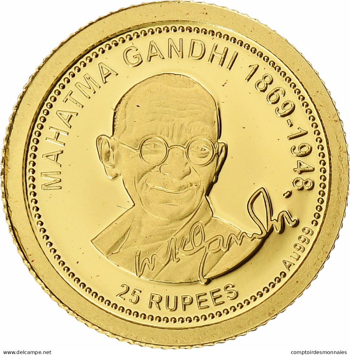 Seychelles, 25 Rupees, Mahatma Gandhi, 2013, BE, Or, FDC - Seychellen