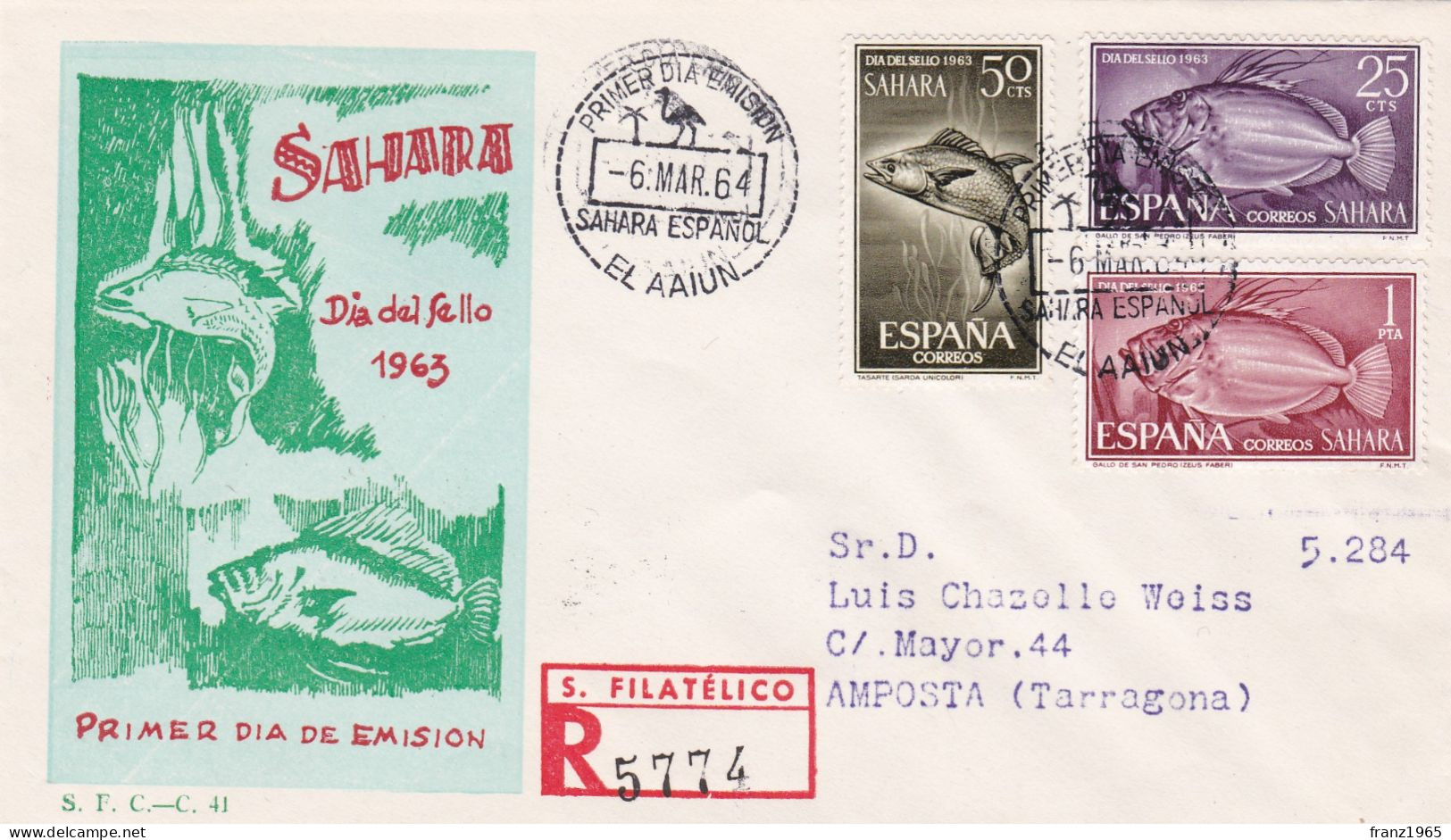 Dia Del Sello - 1964 (fish) - Sahara Espagnol