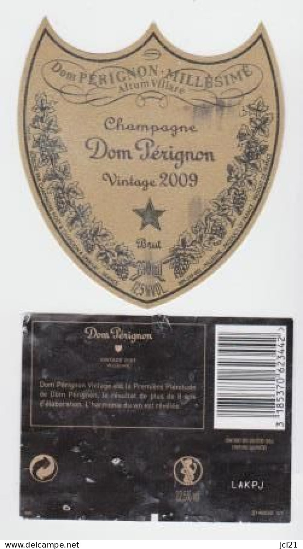 Etiquette Et Contre étiquette Moët Et Chandon " Cuvée Dom Pérignon Vintage 2009 " (880)_ev469 - Champagne