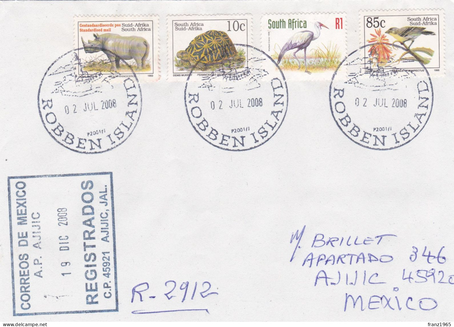 From South Africa To Mexico - 2008 - Lettres & Documents