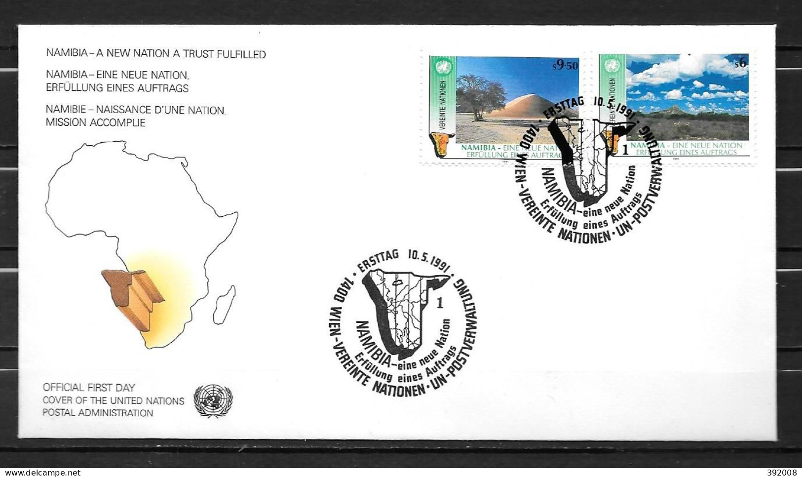 1991 - 122 / 123 - Namibie - 30 - FDC