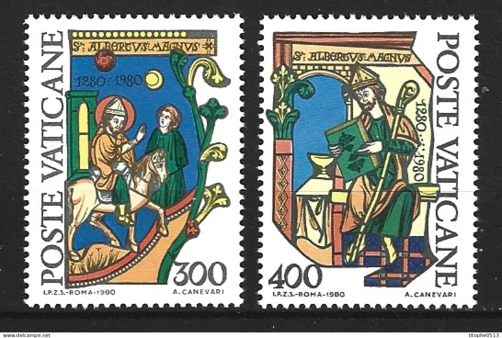 VATICAN. N°698-9 De 1980. Saint Albert Le Grand. - Cristianismo