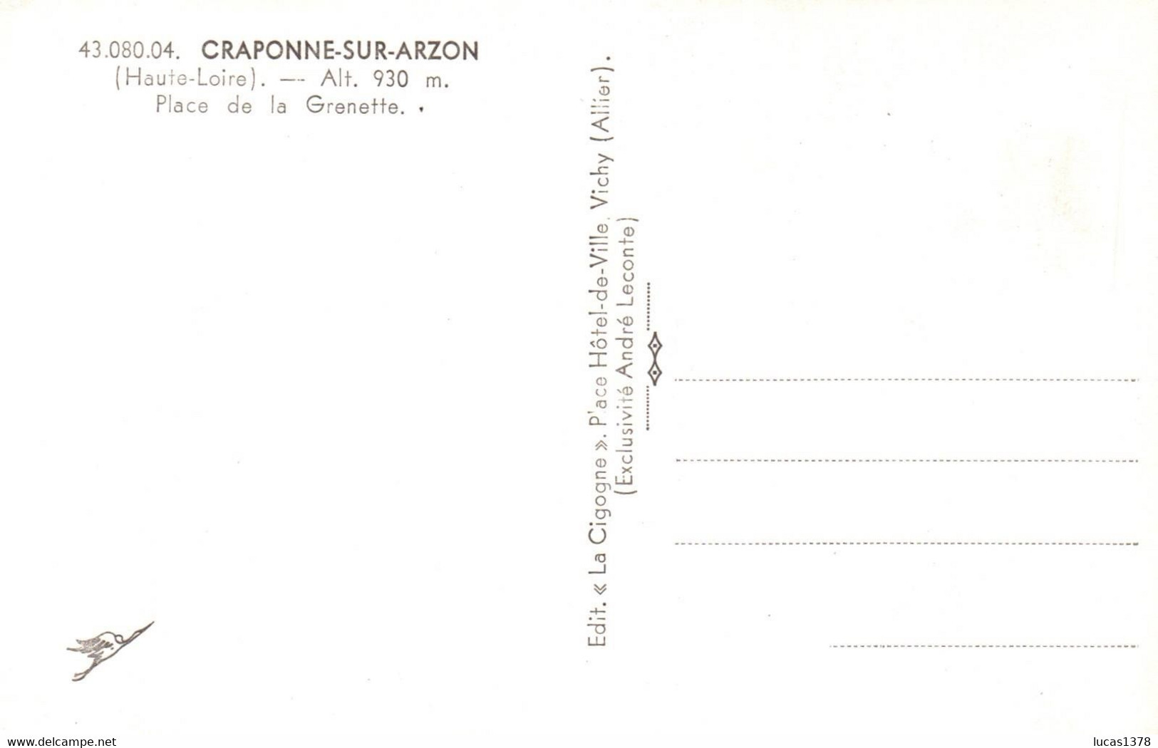 43 / CRAPONNE / PLACE DE LA GRENETTE / CASINO - Craponne Sur Arzon
