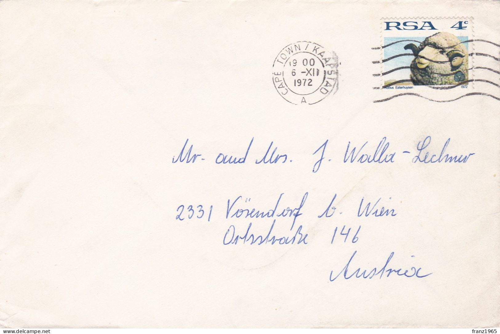 From South Africa To Austria - 1972 - Storia Postale