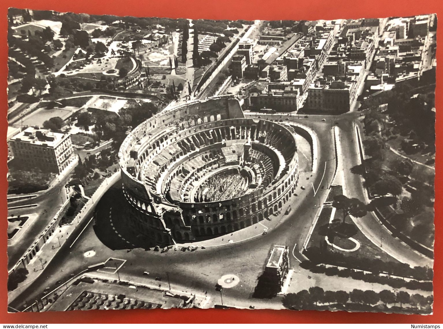 ROMA Veduta Aerea - Il Colosseo - Cartolina Viaggiata - 1960 (c09) - Colosseum