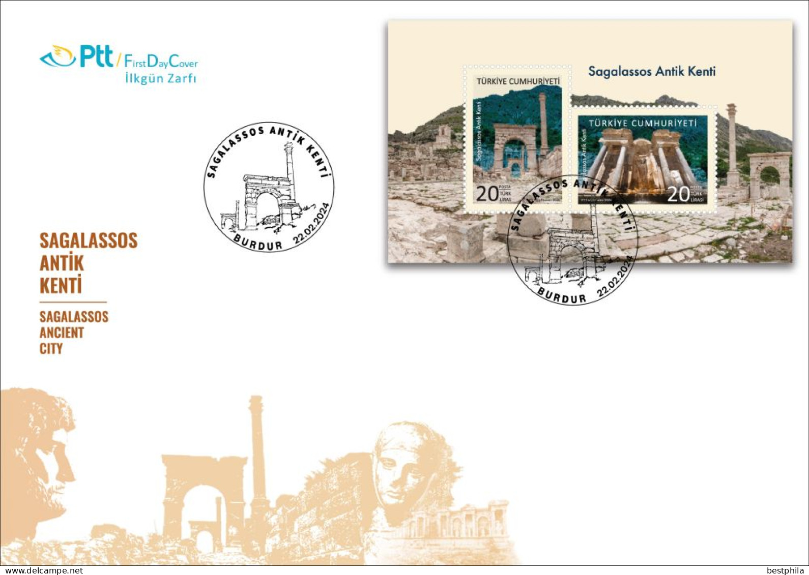 Turkey, Türkei - 2024 - Sagalassos Ancient City - 1.Mini S/Sheet - FDC - Neufs