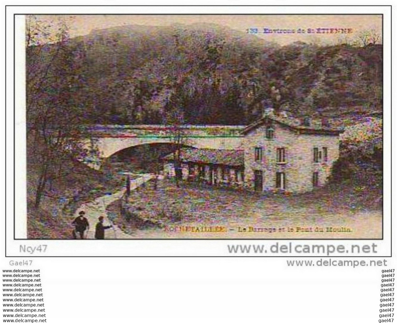Cpa  (    Dep  42  )   à   ROCHETAILLEE Environ De St-Etienne   ""  Le Barrage Et Le Pont Du Moulin  " - Rochetaillee