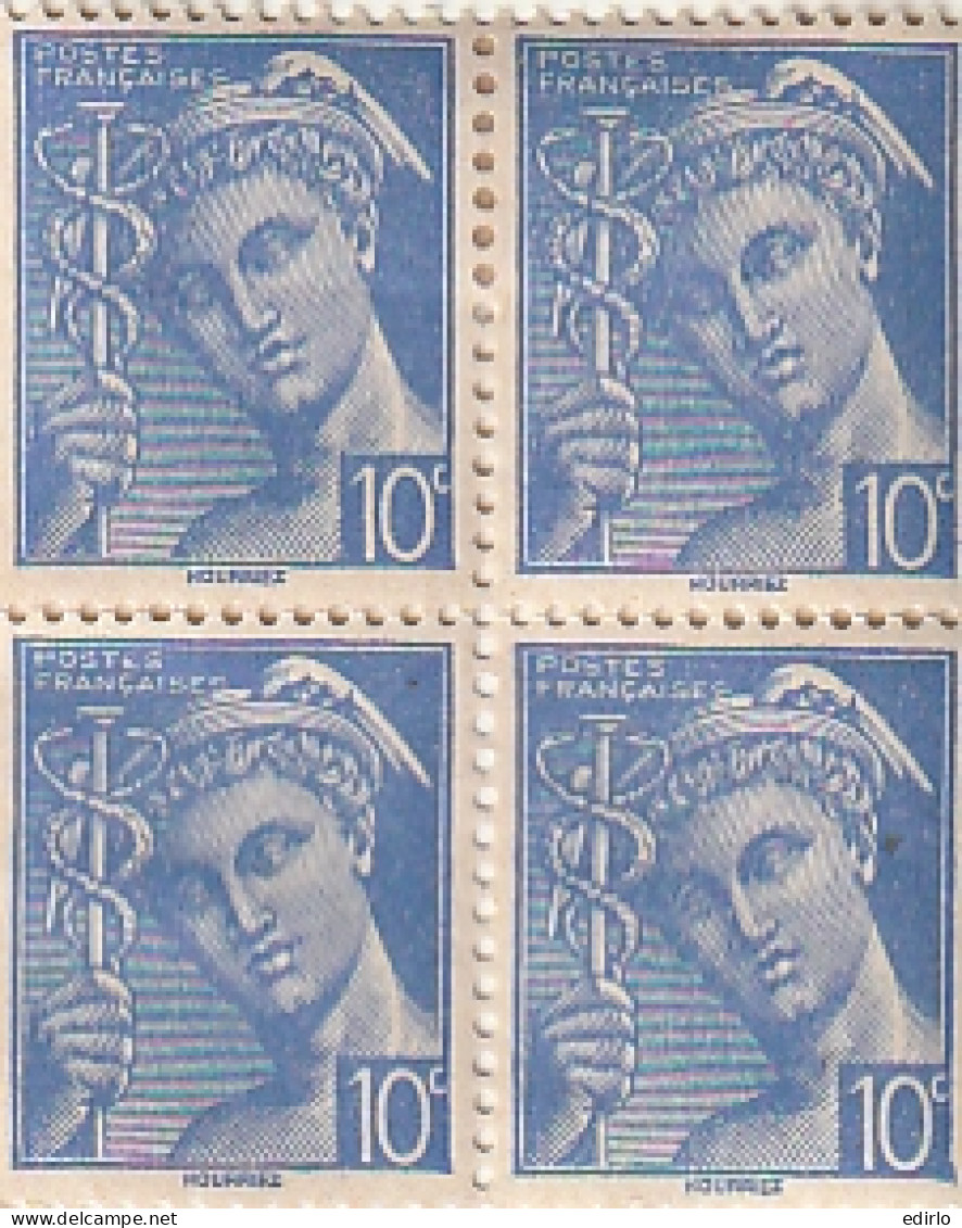 ///   FRANCE ///     ensemble de Blocs de 4 et coin daté  MERCURE * timbres coupés par scan