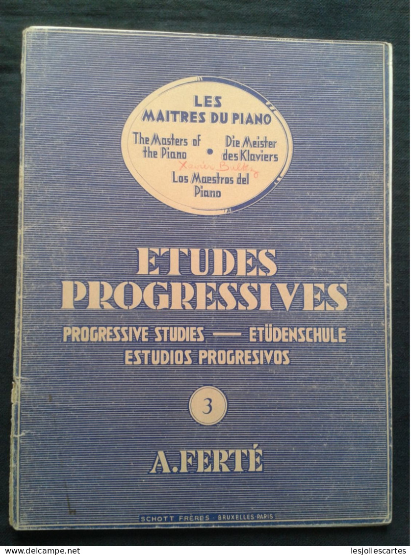 ARMAND FERTE ETUDES PROGRESSIVES VOLUME 3 POUR PIANO PARTITION MUSIQUE - Keyboard Instruments